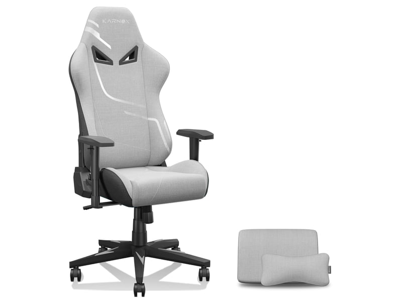  Chaise de bureau ergonomique pivotante inclinable 90° à 155° - lpospi - appui-tête, soutien lombaire, tissu gris clair  - Conforama A