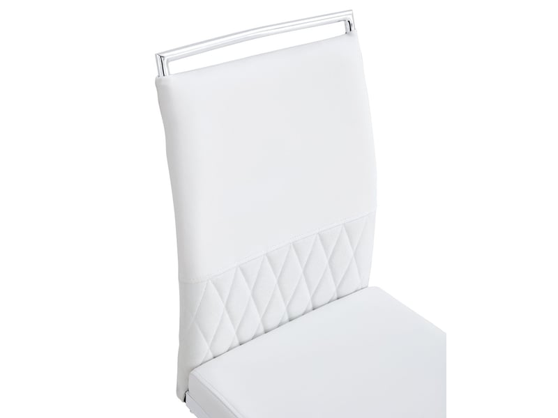  Chaise de salle à manger lot de 4, dossier ergonomique revêtement similicuir et lin, patins antidérapants, entretien facile  - Conforama C