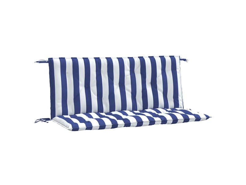  Lot de 2 coussins de banc de jardin, coussins d'assise rayures bleues et blanches cf58677  - Conforama A