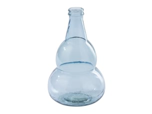 Vase bouteille en verre nolwenn 45cm bleu clair