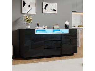 Buffet 2 porte(s) 3 tiroir(s) OSUPNESSEE - 140 cm coloris noir