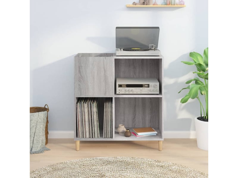  Armoire à disques, armoire de rangement sonoma gris 84,5x38x89 cm bois d'ingénierie shl747  - Conforama C