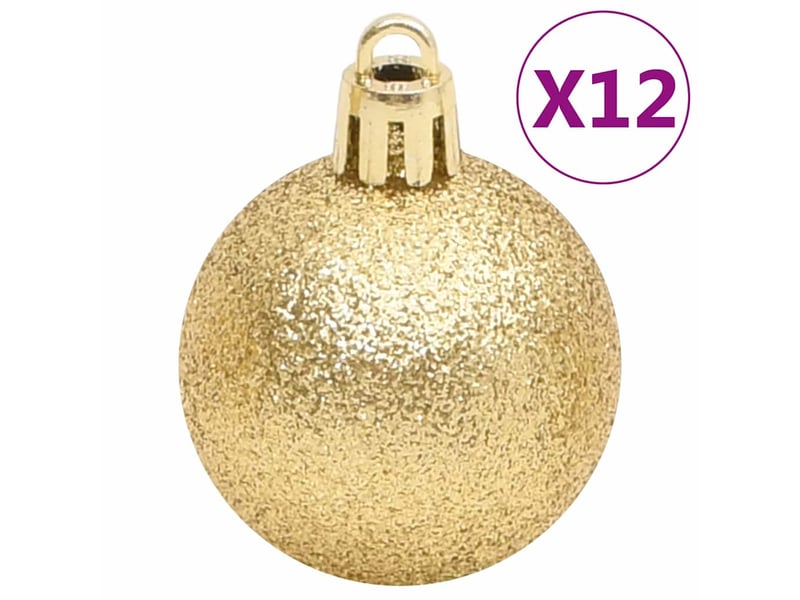  Ensemble de boules de noël 112 pcs rouge vert doré polystyrène  - Conforama E