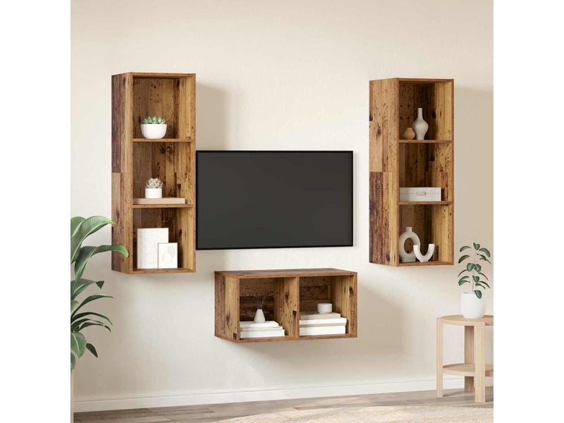  Ensemble meuble tv - banc tv - meuble de rangement bois ancien bois d'ingénierie  - Conforama D