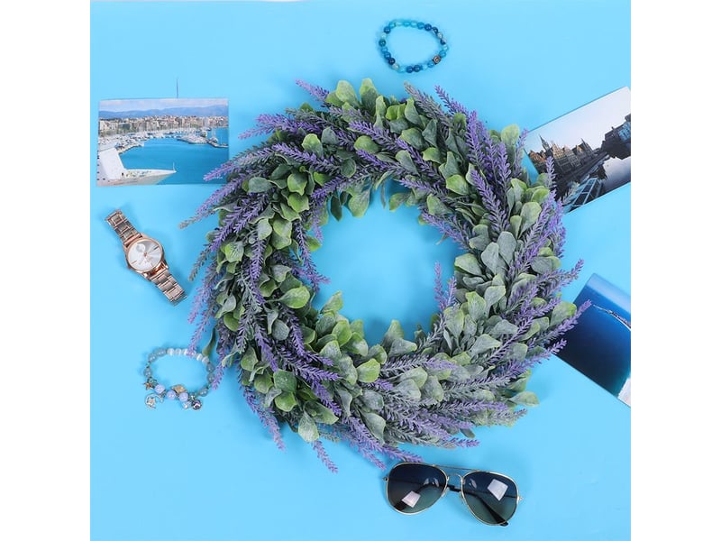  Couronne de fleurs de lavande artificielle pour porte - décoration de mariage et fenêtre  - Conforama C