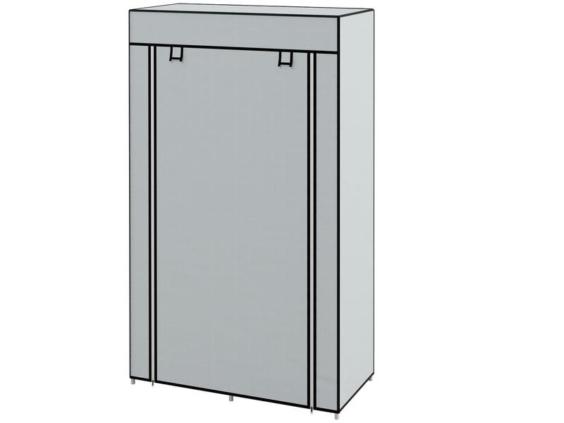  Armoire en tissu, 1 tringle, 2 tiroirs, 83 x 42,5 x 162,5 cm, grise  - Conforama B