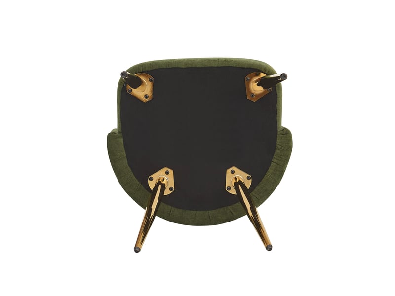  Lot de 4 chaises de salle à manger,58,5x62x78 cm,avec pieds dorés,polyester,vert  - Conforama E