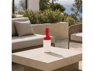 Lampe nomade en plastique rouge-elo