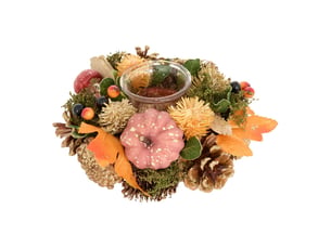 Photophore automne en verre pour bougie chauffe-plat