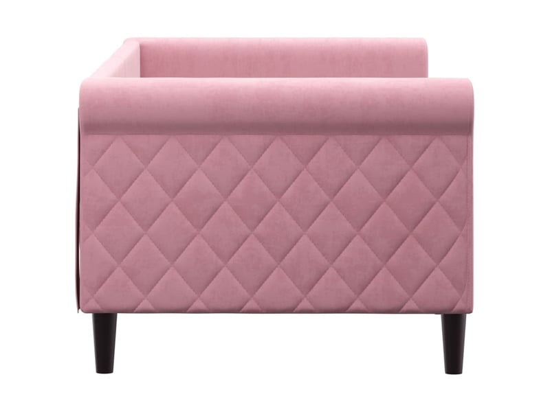  Lit simple- lit adulte -  lit de repos sans matelas rose 80x200 cm velours  - Conforama C