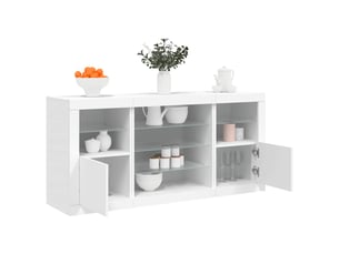 Buffet - bahut - meuble de rangement avec lumières led blanc 142,5x37x67 cm
