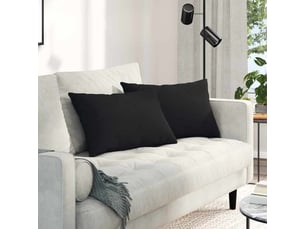 Lot de 2 coussins de canapé, coussins décoratifs tissu noir 60 x 40 cm cf58919