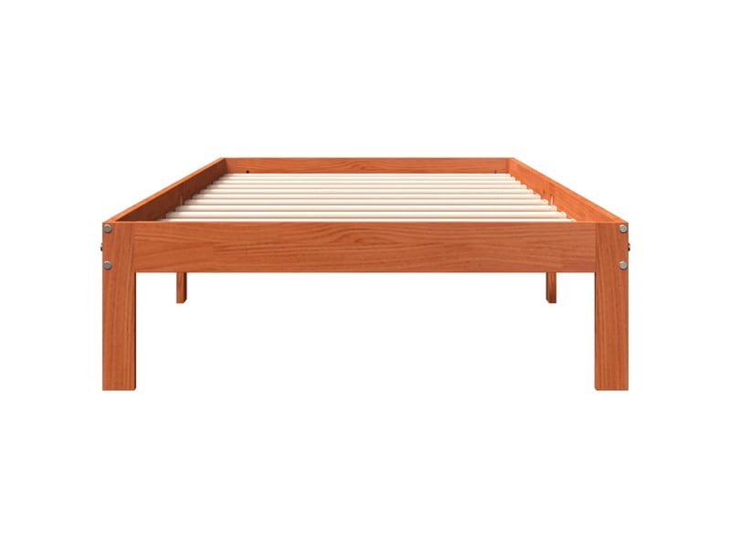  Lit simple- lit adulte -  cadre de lit sans matelas  marron 100x200cm bois pin massif  - Conforama C