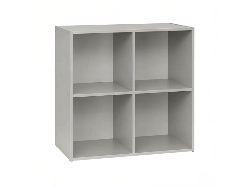  Bibliothèque cube 59,6x29x59,8 cm 4 compartiments gris  - Conforama A