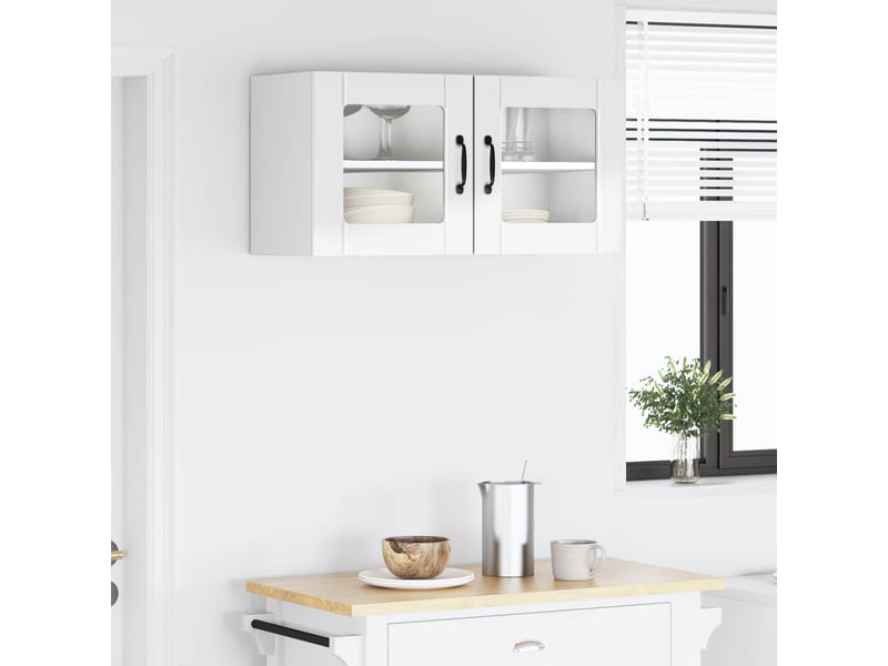  Meuble mural de cuisine, cabinet en verre mural blanc brillant 80x31x40cm shl5859  - Conforama D