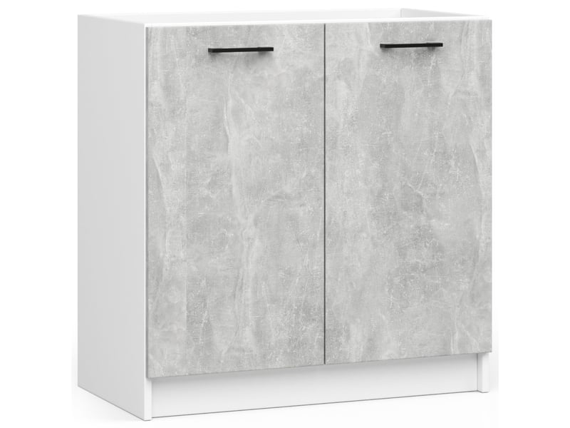 Ensemble de cuisine akord oliwia g1 blanc 180 cm 6 portes 1 tiroir façade béton 6 étagères 180x46x174 cm Oliwia G1 1.8M - Conforama C