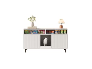 Meuble tv coloris blanc 120 cm <strong>COVREO </strong> <strong></strong>