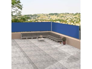 Auvent latéral rétractable, store latéral bleu 117x1200 cm