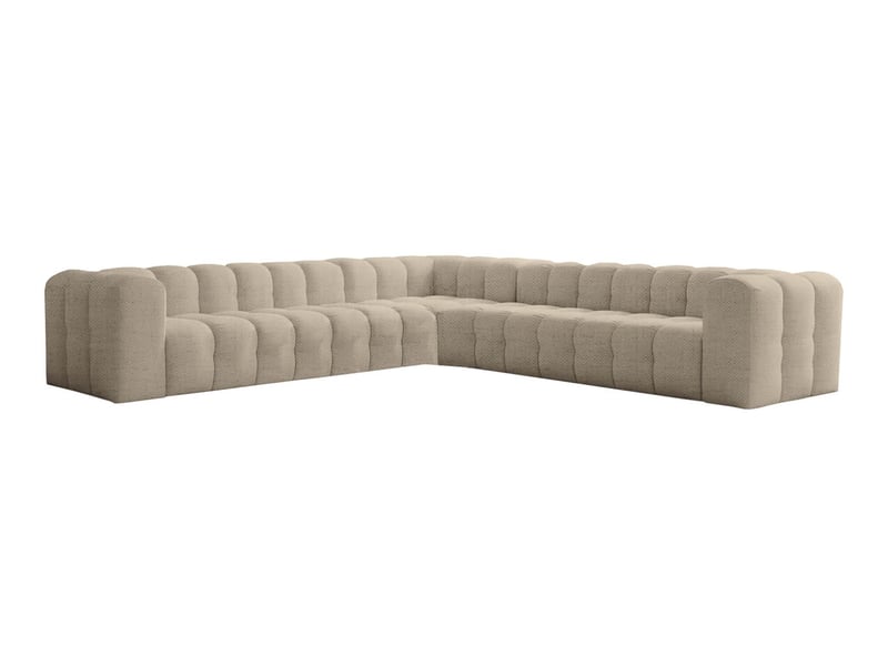 Canapé d'angle réversible miloe 8 places en tissu - beige MILOE - Conforama A