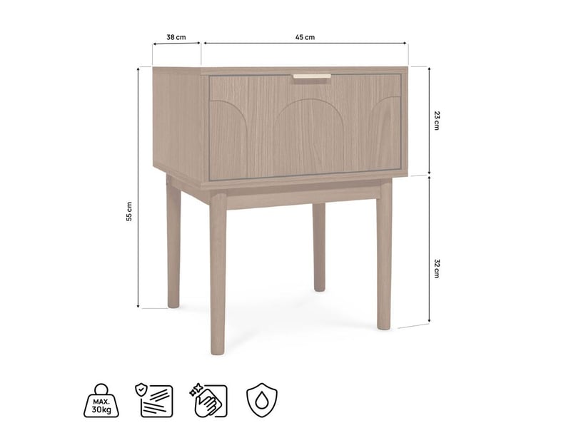 Lot de 2 tables de chevet finition noyer 1 tiroir - nolan NOLAN - Conforama E