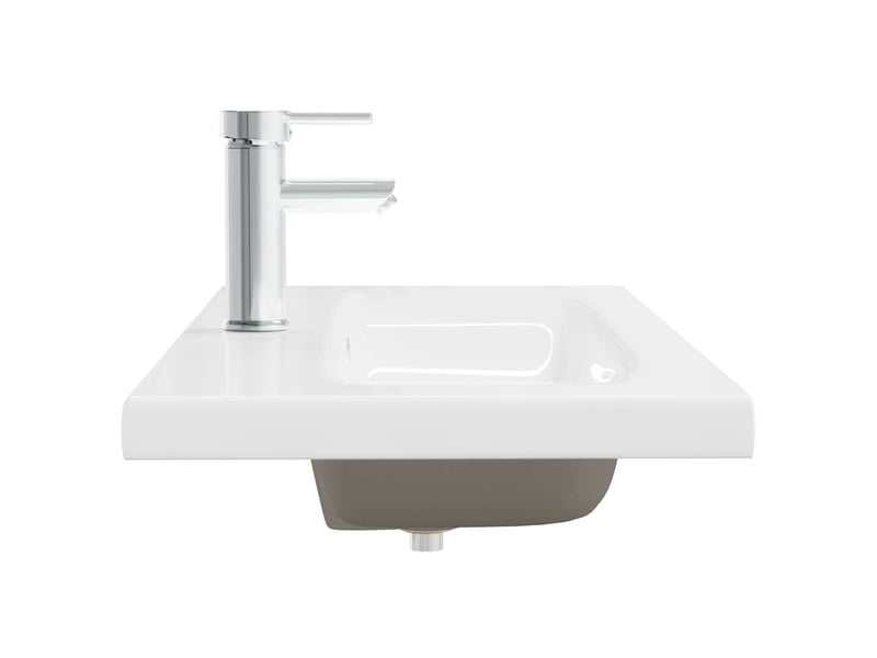  Lavabo encastré, vasque à poser avec robinet 101x39x18 cm céramique blanc cf65668  - Conforama D