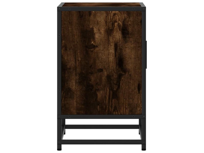  Table de chevet - cabinet de chevet - table de nuit chêne fumé 40x31x50 cm bois d'ingénierie métal  - Conforama E
