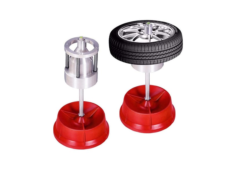  Équilibreuse de roue portable outil d'équilibrage pour pneus 1,5 à 4 pouces argenté et rouge  - Conforama B