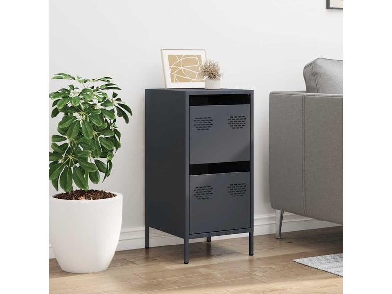  Buffet - bahut - meuble de rangement anthracite 35x39x73,5 cm acier laminé à froid  - Conforama C