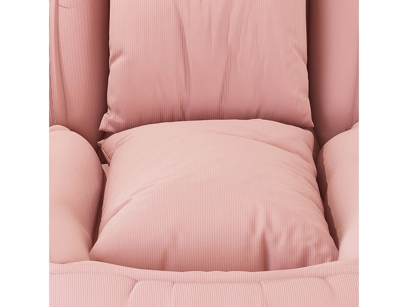  Canapé-lit pliable 180x90 cm réglable 5 positions avec 2 coussins en métal rose sans matelas  - Conforama D