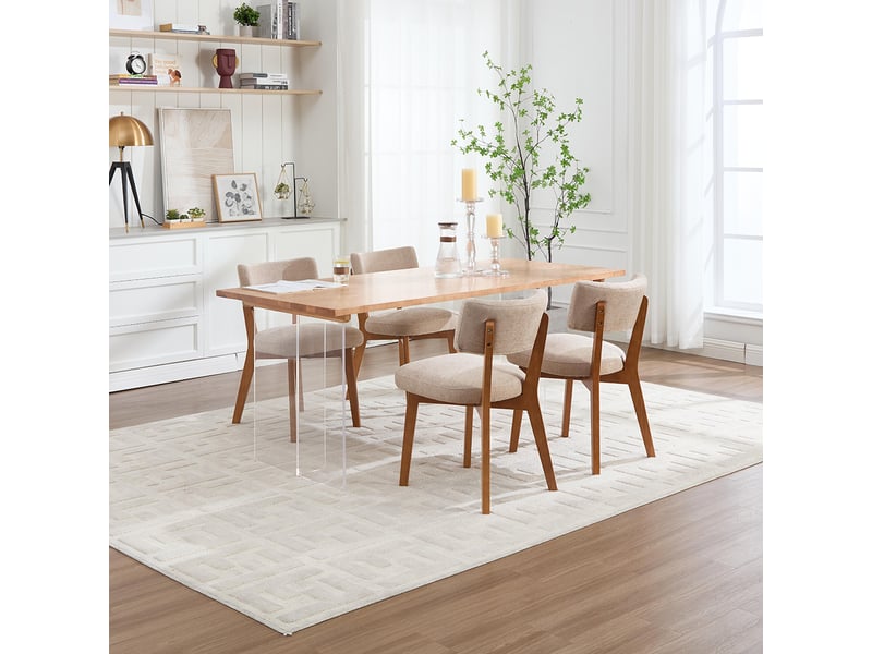 Lot de 2 chaises de salle à manger modernes style milieu du siècle pieds bois massif assise rembourrée tissu pour cuisine salle à manger bureau kaki+marron - Conforama D