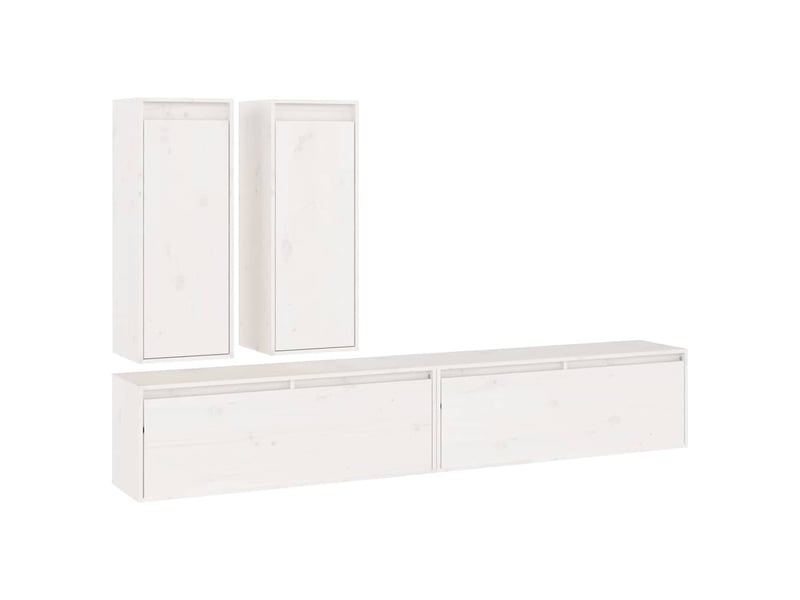  Meubles tv - banc tv - meuble de rangement 4 pcs blanc bois massif de pin  - Conforama A