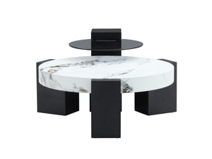 Table basse rond(e) coloris bicolore LPOSPI - 61 cmx44 cm