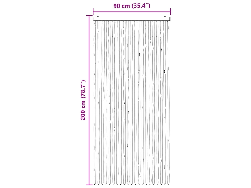  Rideau anti-insectes, moustiquaire en chenille gris et noir 90 x 200 cm cf43464  - Conforama E