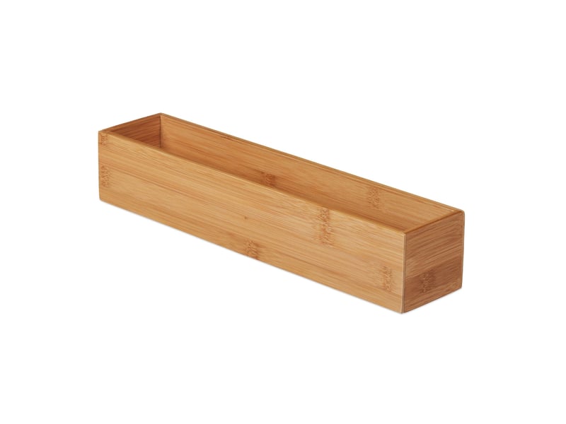  Boîte de rangement oblongue polyvalente 7 x 38 x 8 cm en bambou naturel 13_0009750  - Conforama A