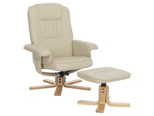 Fauteuil relax manuel   Simili beige