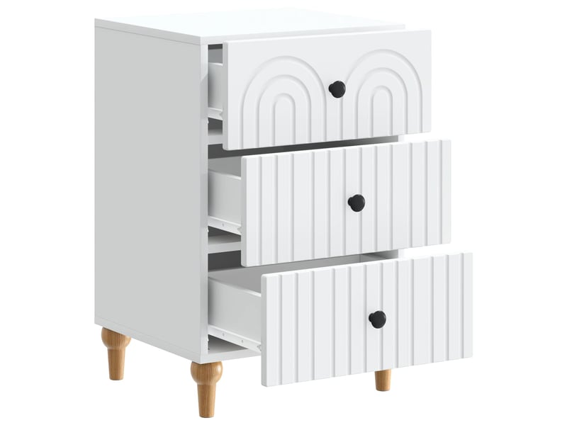  Table de chevet blanc 43 x 41 x 66,5 cm bois d'ingénierie  - Conforama C