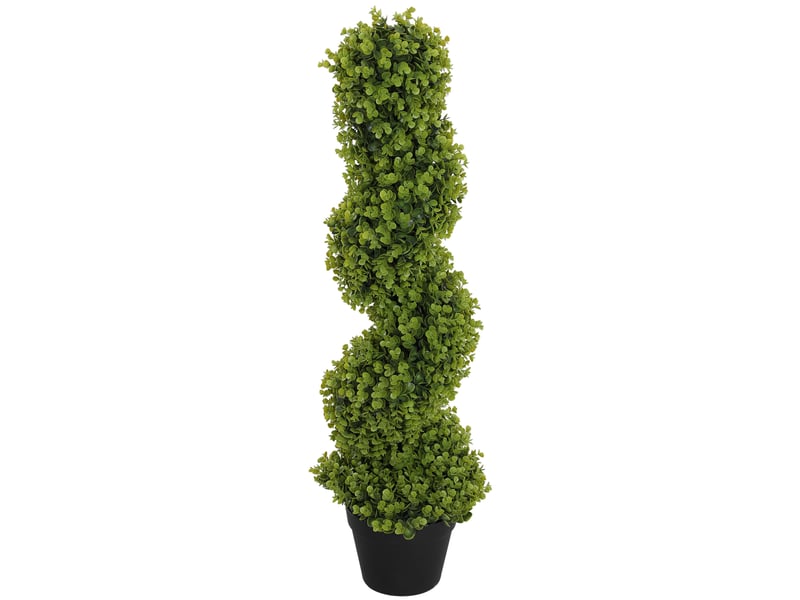  Eucalyptus artificiel spiralé avec pot inclus, pour une utilisation intérieure et extérieure, hauteur 90 cm, vert  - Conforama B