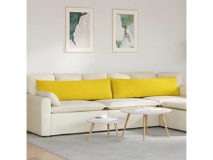 Lot de 2 coussins de canapé, coussins décoratifs tissu jaune clair 145 x 40 cm cf58887