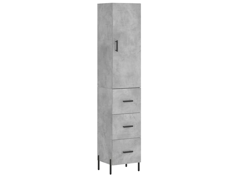  Buffet haut - bahut - meuble de rangement gris béton 34,5x34x180 cm bois d'ingénierie  - Conforama A