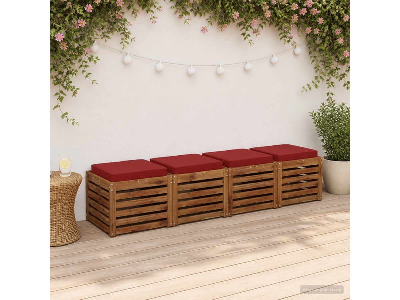 Lot de 4 coussins de siège, coussins d'assise vught 100 % polyester bordeaux cf60708 - Conforama B