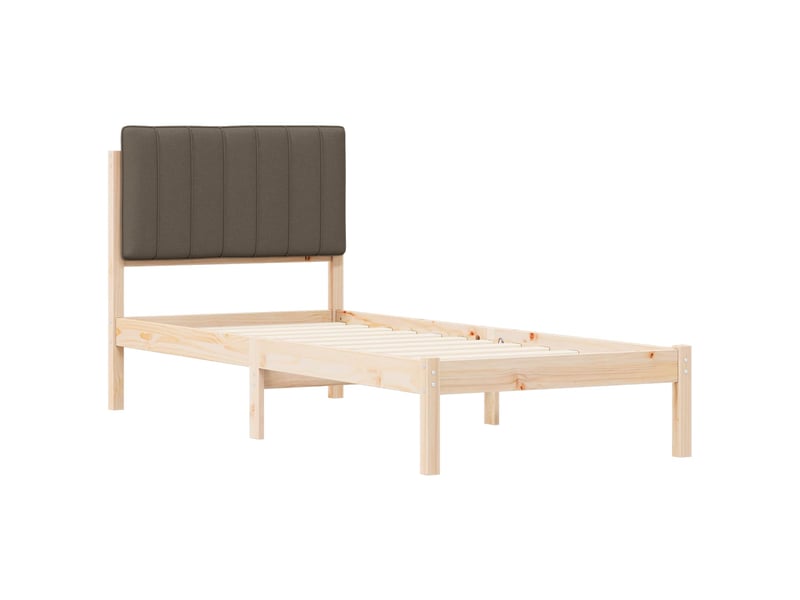 Lit simple- lit adulte - cadre de lit avec tête de lit rembourrée taupe 80 x 200 cm - Conforama C