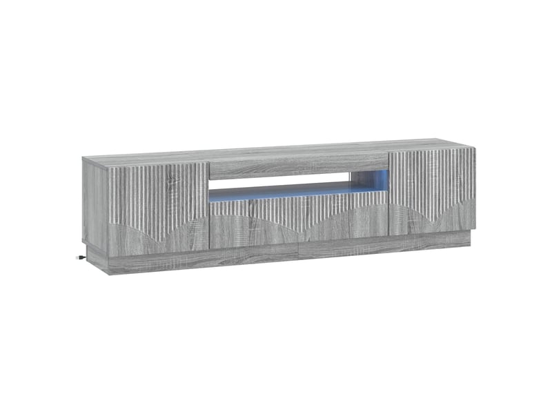 Meuble tv - banc tv - meuble de rangement led sonoma gris bois d'ingénierie - Conforama A
