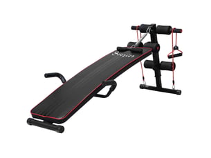 Banc de musculation réglable 137,5x55,5x50-68 cm noir en acier, bandes de résistance pour exercices