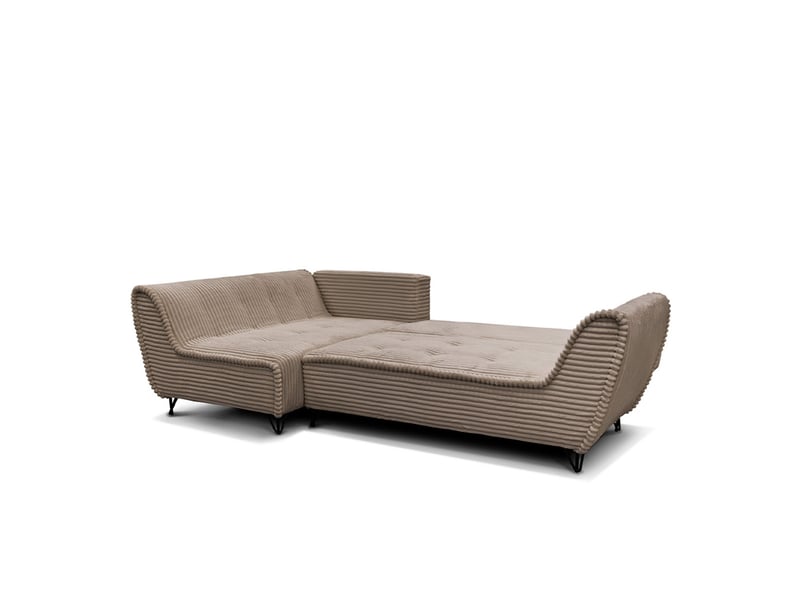 Canapé taormina - velours côt. Taupe - angle g - convert. - 4 pl 3CA59.AM.4AC.G.05 - Conforama E