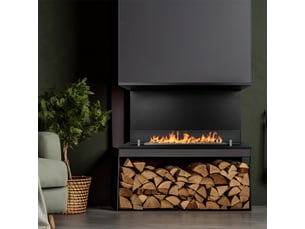 Trevi 90 - cheminée bioéthanol encastrable à trois faces 90x45x24,5 cm avec brûleur en acier de 1,5 litre