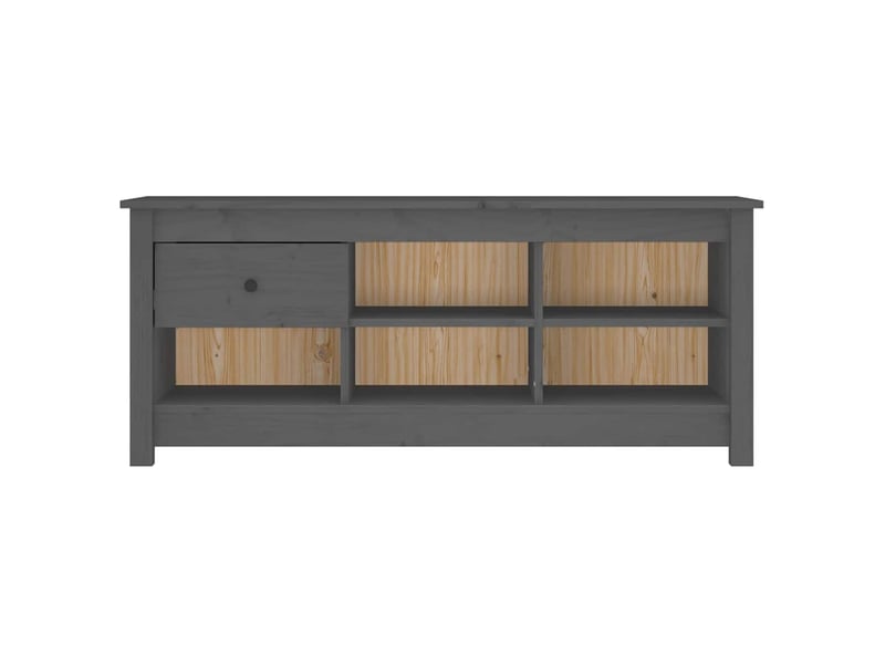  Meuble à chaussure, armoire à chaussures gris 110x38x45,5 cm bois de pin massif  - Conforama C