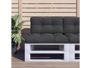 Lot de 2 coussins de palette, coussins de canapé noir tissu cf59583
