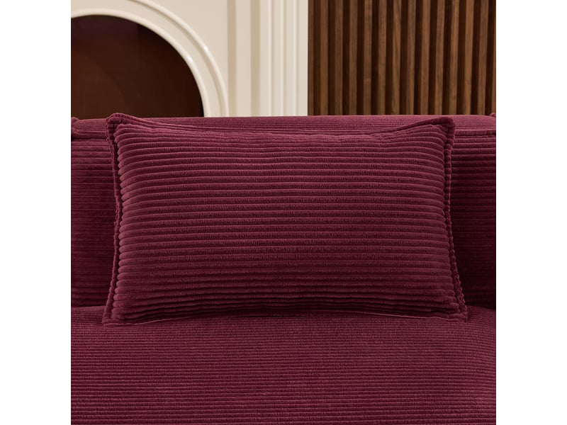  Canapé 2 places compact tissu rouge 235 cm - assise ressorts et éponge haute densité  - Conforama W