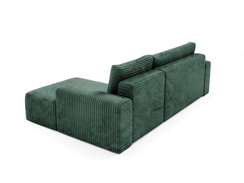 Canapé d'angle convertible en velours côtelé sontii vert - Conforama E