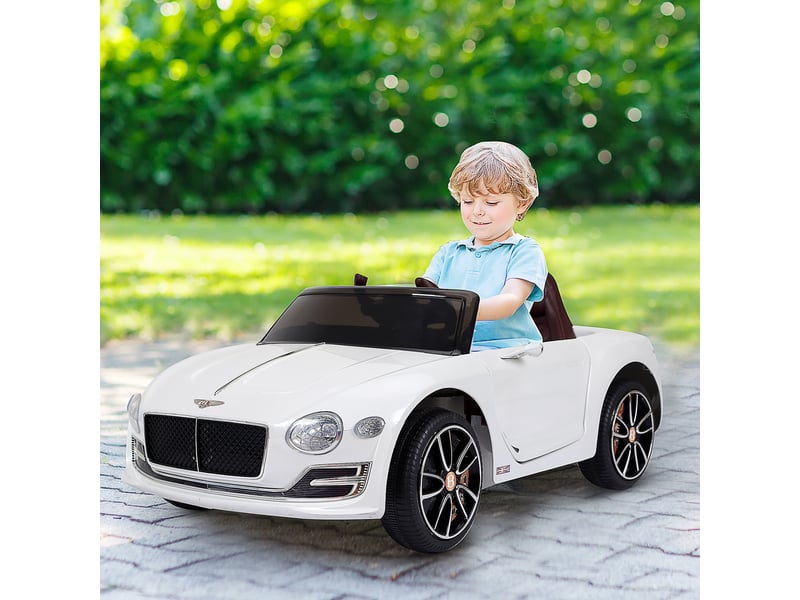  Voiture bentley gt pour enfants, voiture électrique sous licence avec télécommande, 2 moteurs 390, blanche, 108 x 60 x 43 cm  - Conforama C